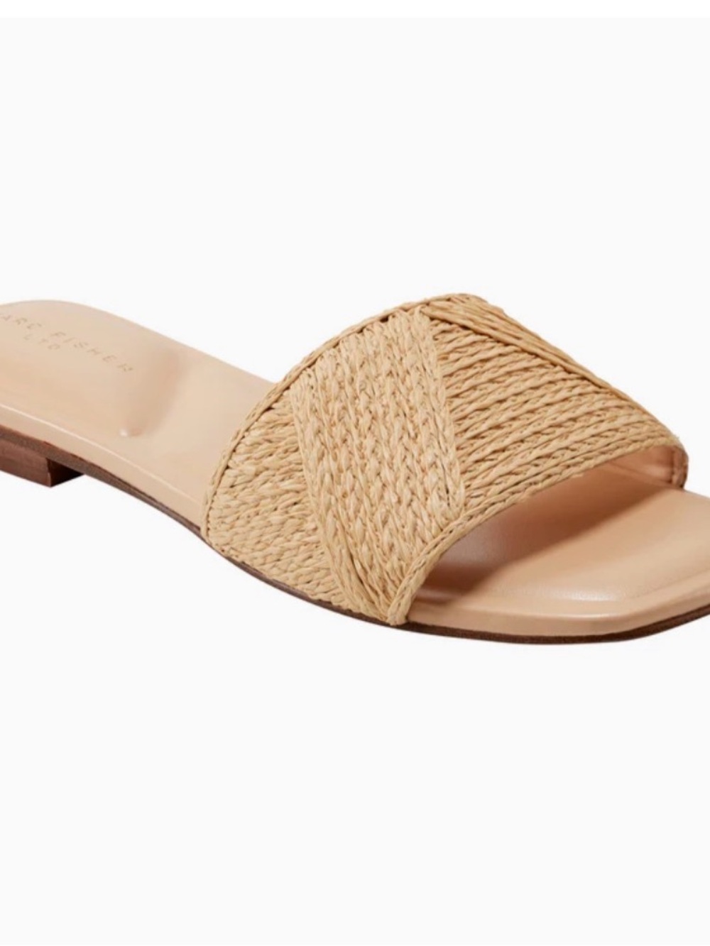 Marc Fisher Murphy raffia slide in natural
